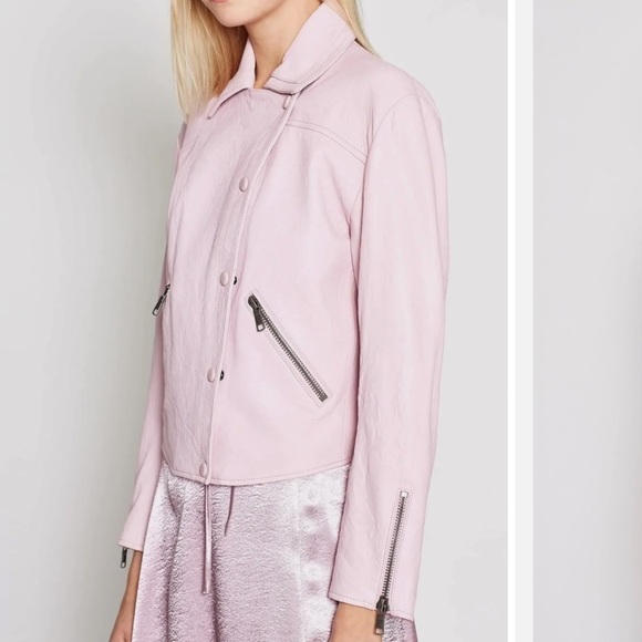 JOIE Akirako Leather Moto Jacket In Fleur D-isle - Picture 3 of 13